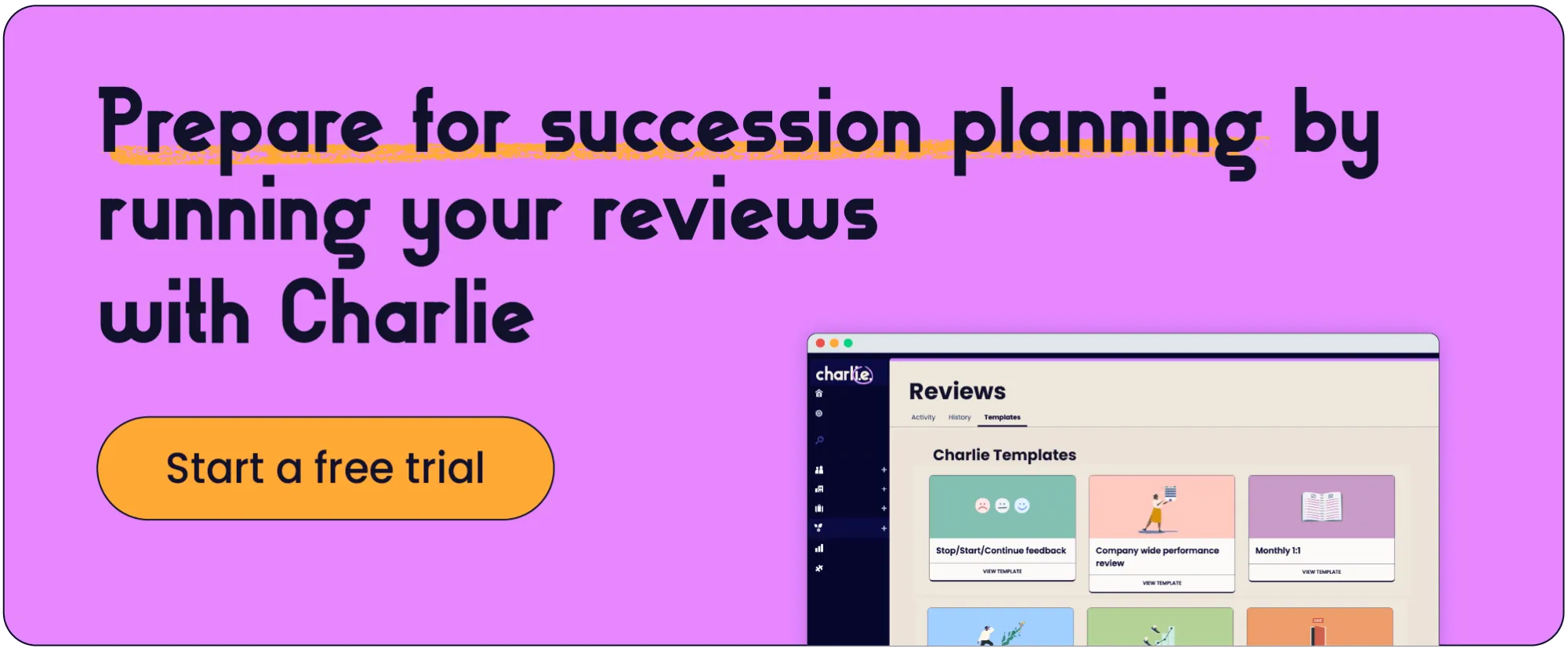 Start your succession planning with Charlie and take a free trial