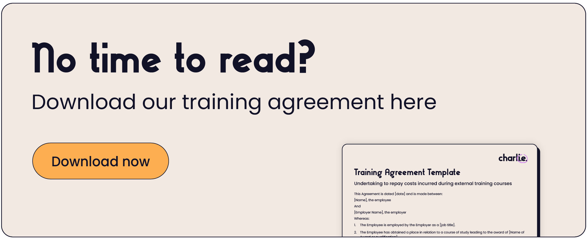 Download our training agreement template